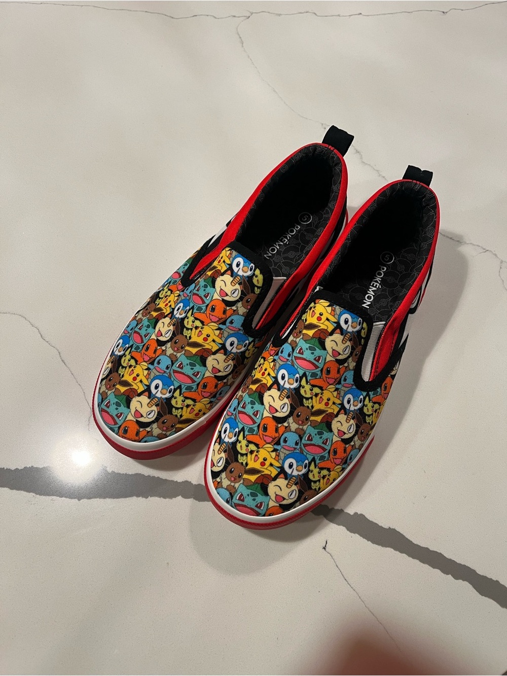 Kids Pikachu & Pokémon Character Slip-On Shoes - Red Accent